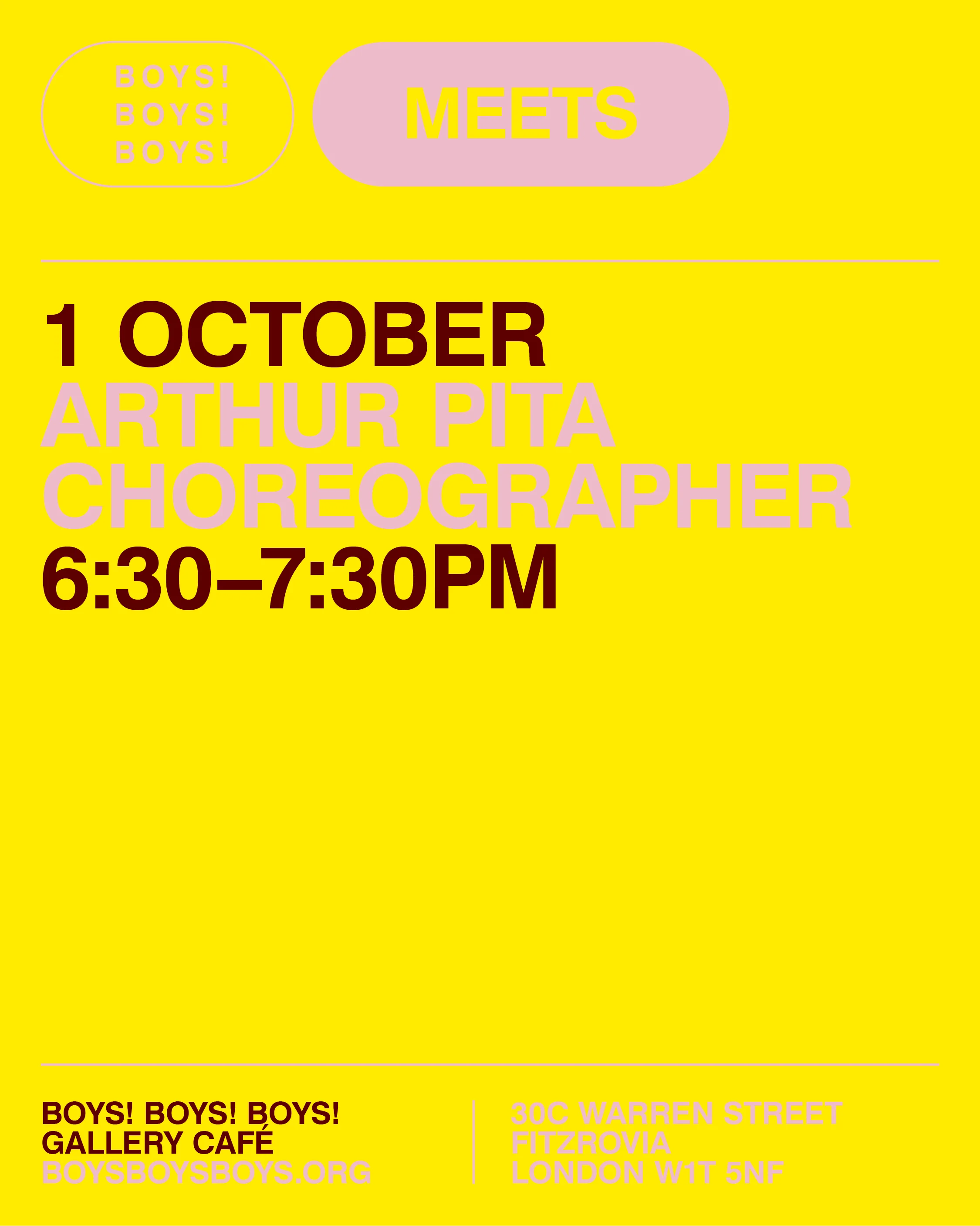 1 October - Arthur Pita, Choreographer