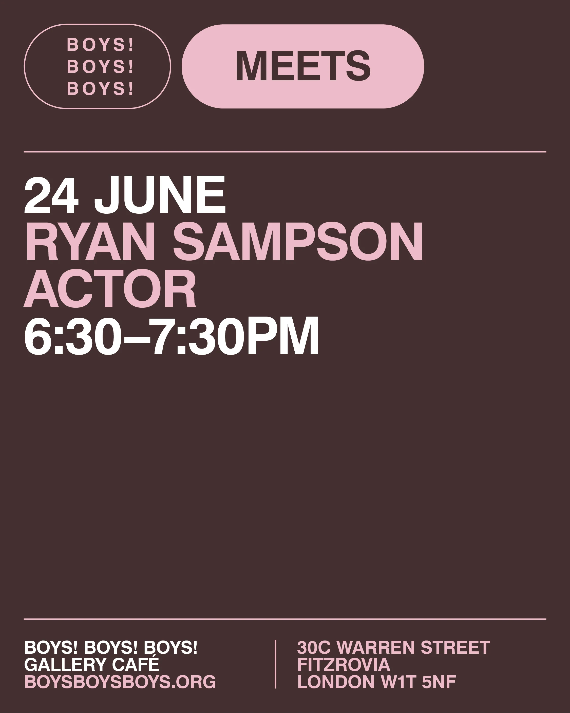24 June - Ryan Sampson, Actor