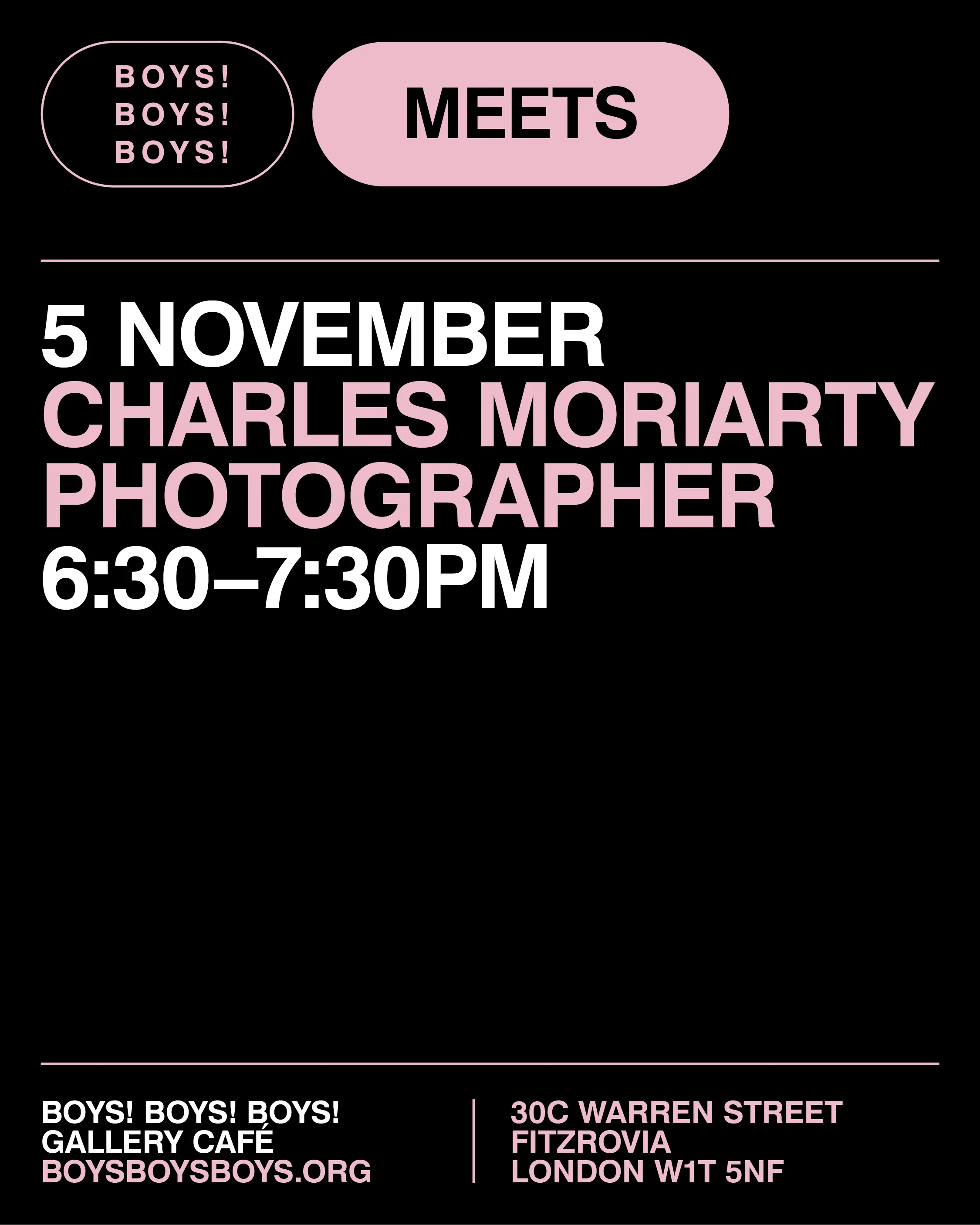 5 November - Charles Moriarty, Photographer