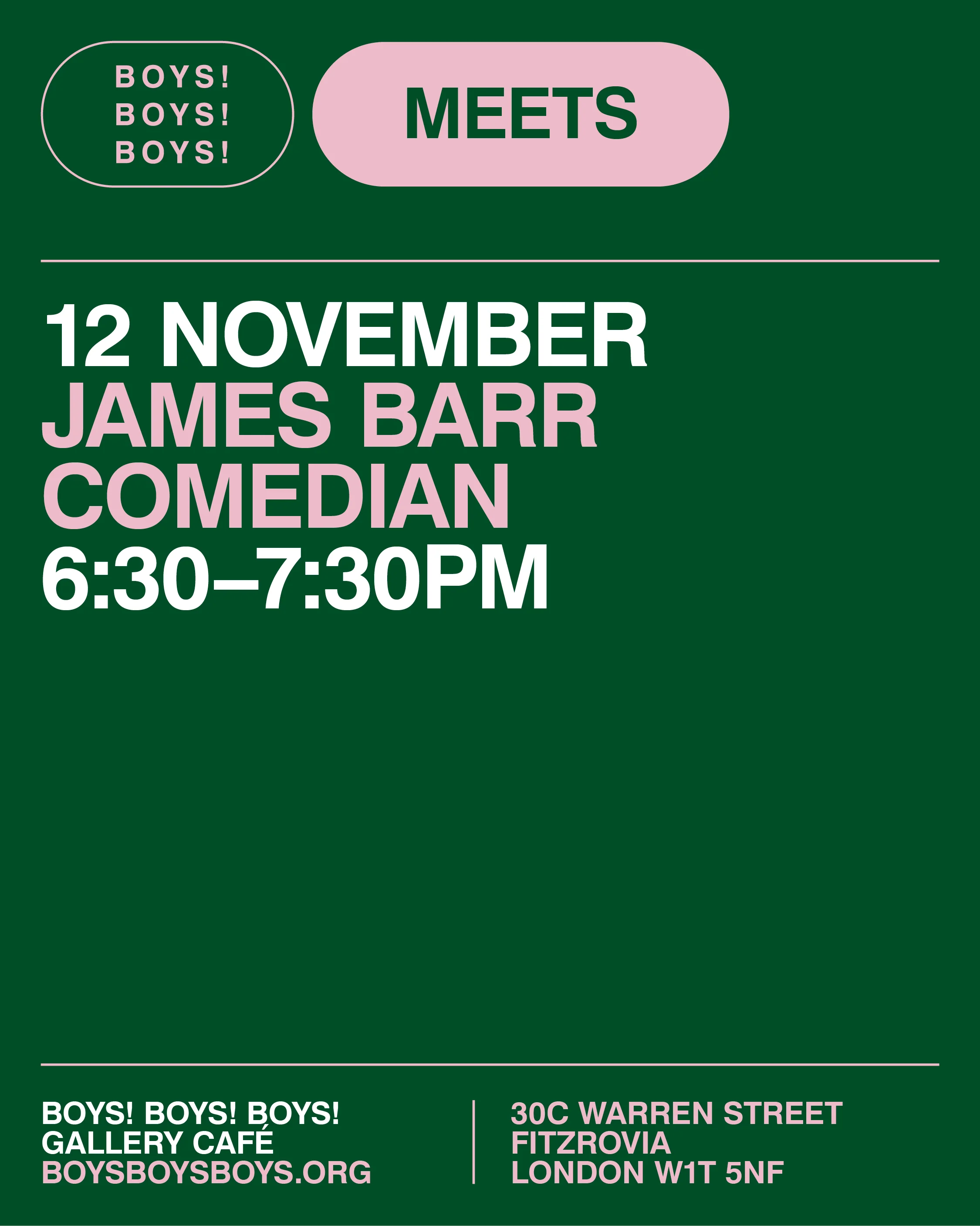 12 November - James Barr, Comedian